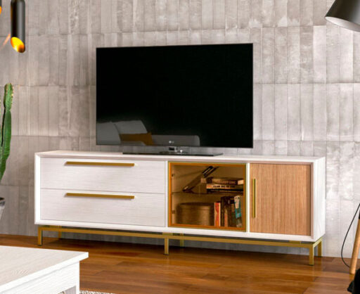 EC117 – MESA T.V. DE 193 CON BANCADA METALICA ESTORIL