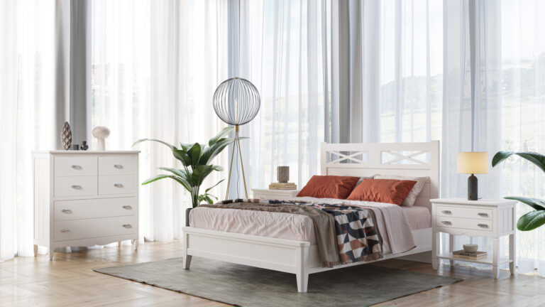 Cabecero Verona De 150 | Bancada Madera De 150 | Mesita De 3 Cajones Ancho 70 Amberes | Mesita 1 Cajón Ancho 70 Amberes | Cómoda Amberes | Amberes 79/01 – Dormitorios