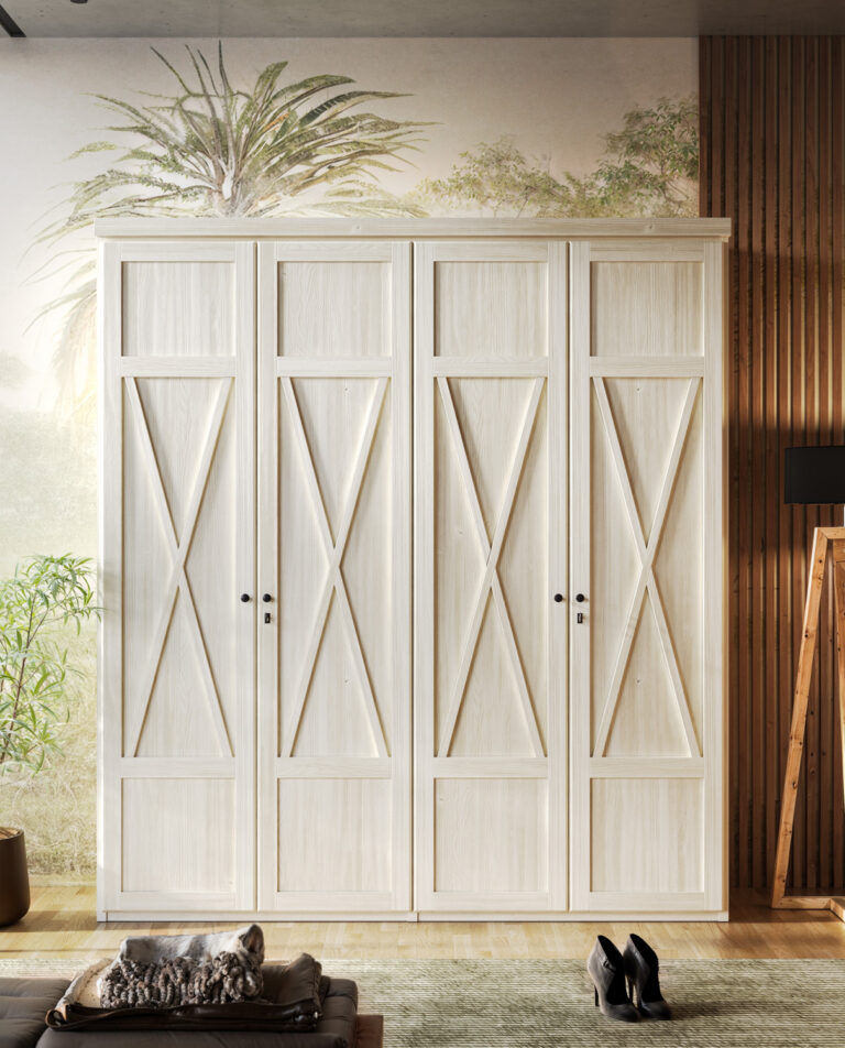 Armario De 4 Puertas Madera Y Friso Mediterráneo | Génova 69/02 – Dormitorios