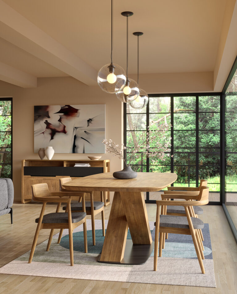 Mesa Formentera 180 | Silla Giovanna | Aparador Berna | Berna 14/02 – Comedores