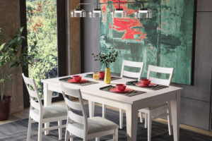 Mesa pata agujada de 160 estirable | Silla Segre | CERDEÑA 89/02 – COMEDORES
