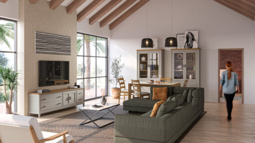 Mesa TV de 225 Genova | Mesa de centro Cies | Mesa Fuerteventura 160 estirable | Silla Segre | Vitrina Genova | GENOVA 80/01 – COMEDORES