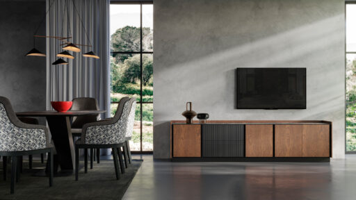 Modulo TV Praga | Mesa Lanzarote de 220 | Sillón Brianne | PRAGA 39/01 – COMEDORES