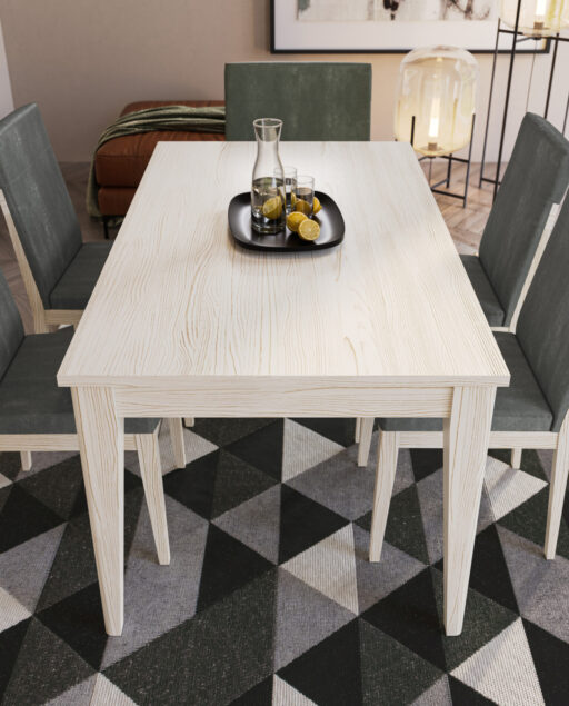 Mesa pata agujada de 160 estirable | Silla Frida | QUEBEC 69/01 – COMEDORES